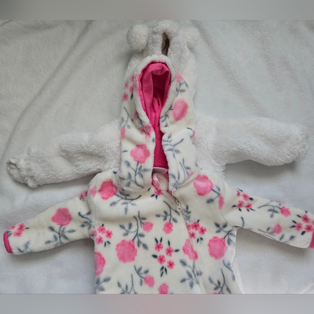 Carter's White and Pink Floral One Piece
